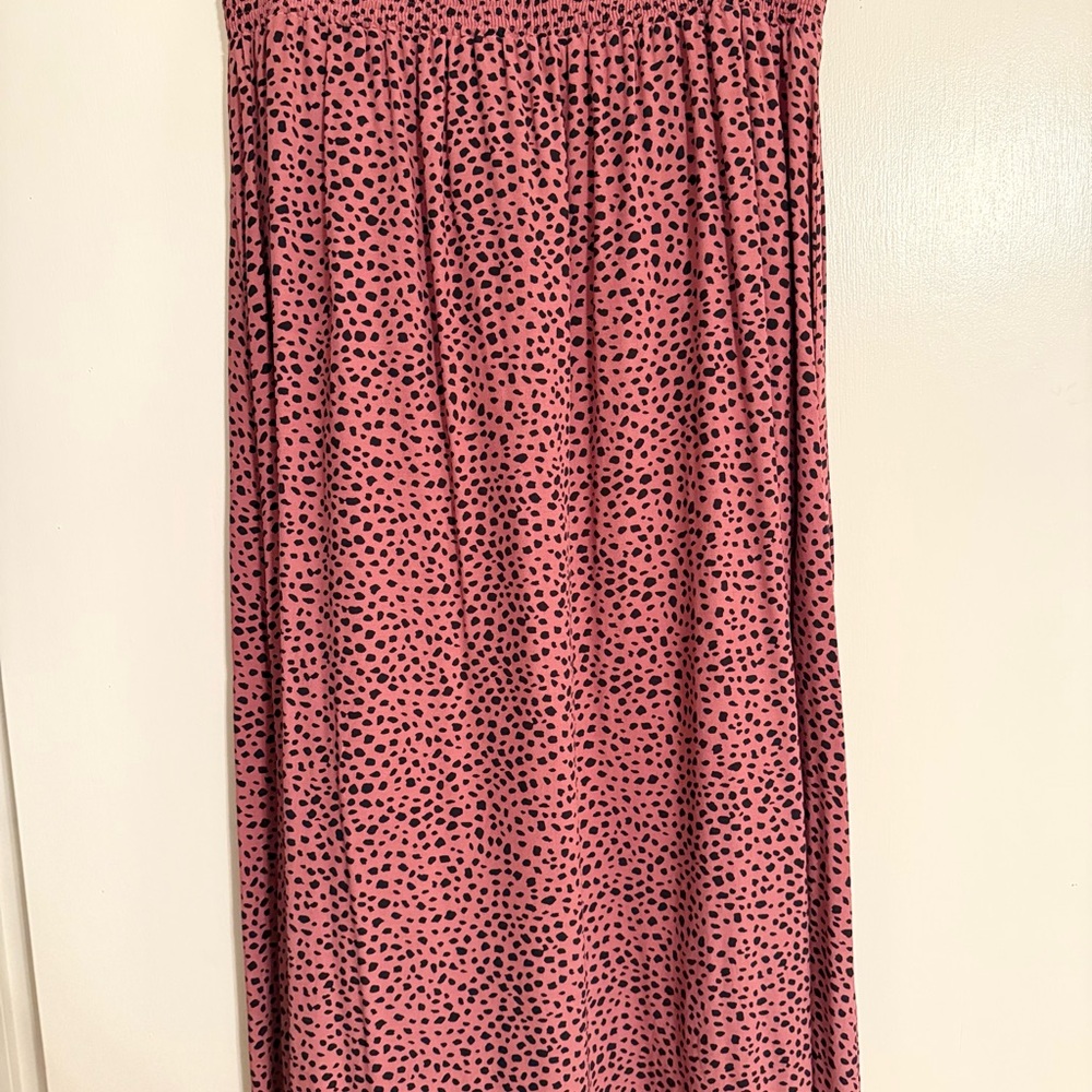 LOFT Pink and Black Maxi Skirt